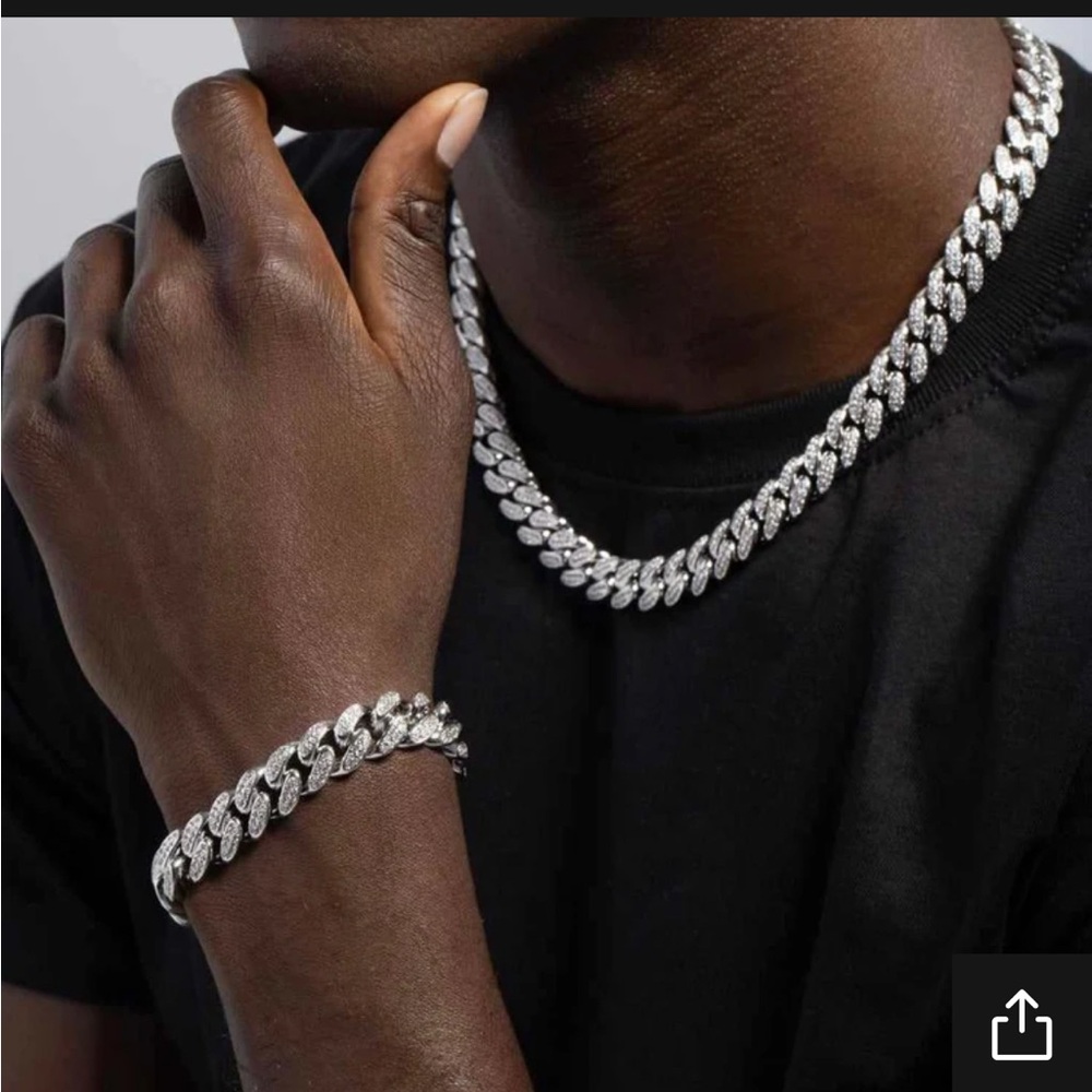 Diamond Cuban Chain + Bracelet Bundle from the gold shop , GLD